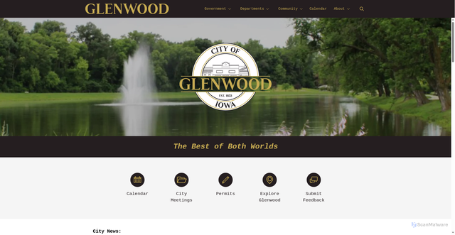 Security scan screenshot of https://cityofglenwoodia.gov/