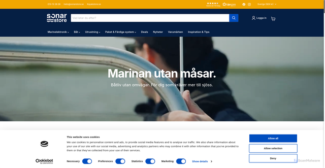 Security scan screenshot of https://sonarstore.se