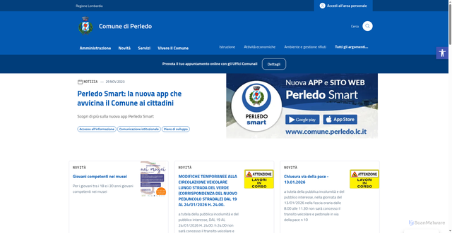 Security scan screenshot of https://comune.perledo.lc.it/