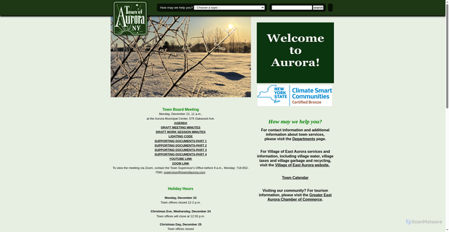 Security scan screenshot of https://www.townofaurorany.gov/