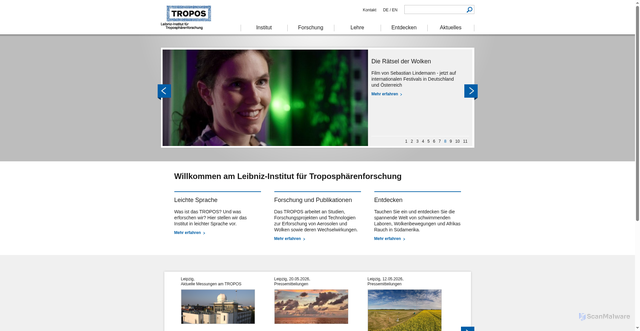 Security scan screenshot of http://www.tropos.de