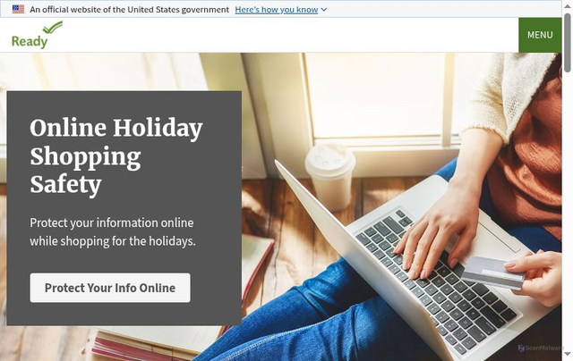 Security scan screenshot of https://ready.gov/