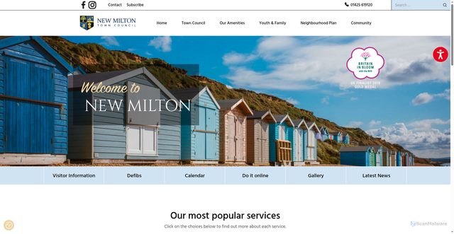 Security scan screenshot of https://www.newmiltontowncouncil.gov.uk/