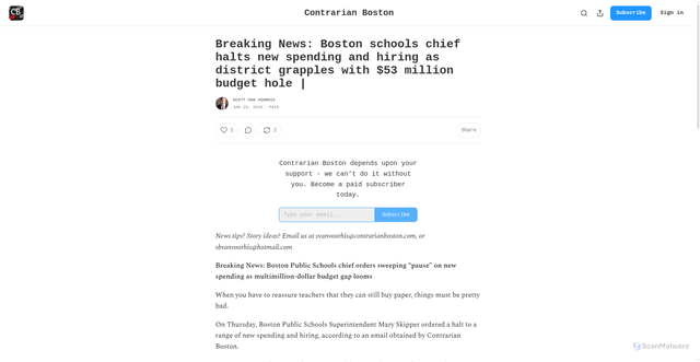 Security scan screenshot of https://scottvanvoorhis.substack.com/p/breaking-news-boston-schools-chief-c38