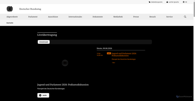 Security scan screenshot of http://www.bundestag.de