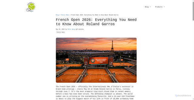 Security scan screenshot of https://tennisuncut.com/tennis-news/french-open-2026-preview