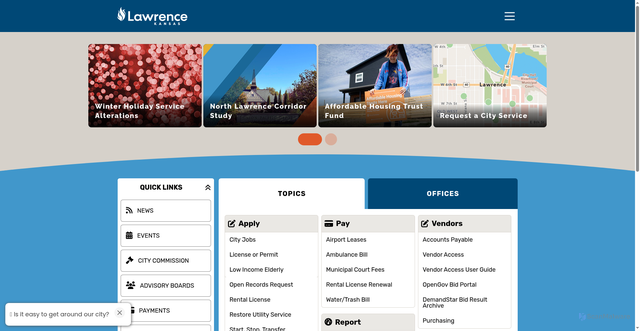 Security scan screenshot of https://lawrenceks.gov/