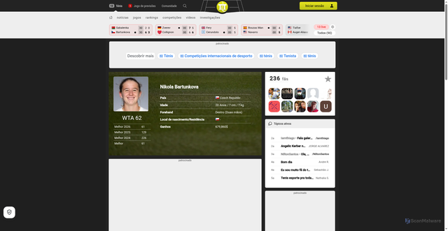 Security scan screenshot of https://pt.tennistemple.com/player/nikola-bartunkova/8419/