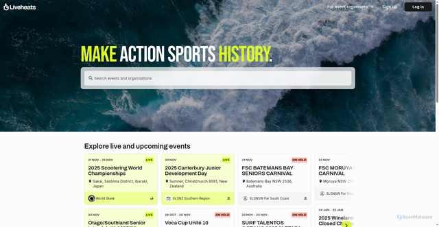 Security scan screenshot of https://liveheats.com/