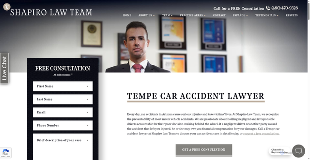 Security scan screenshot of https://shapirolawaz.com/tempe-car-accident-attorney/