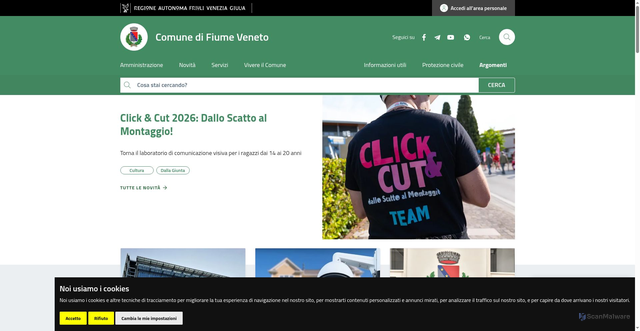Security scan screenshot of https://www.comune.fiumeveneto.pn.it/
