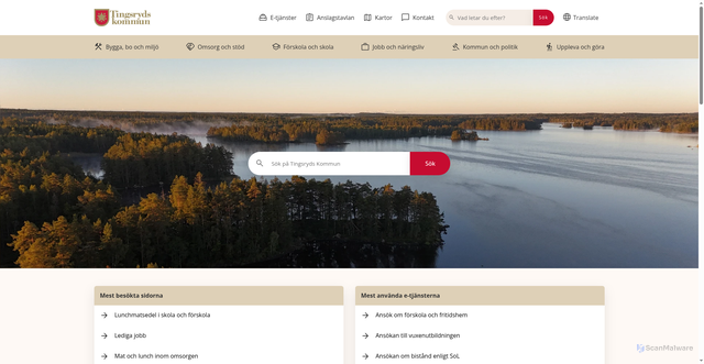 Security scan screenshot of https://tingsryd.se/