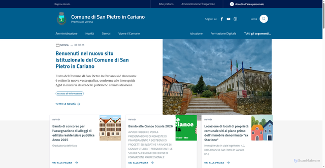 Security scan screenshot of https://www.comune.sanpietroincariano.vr.it/