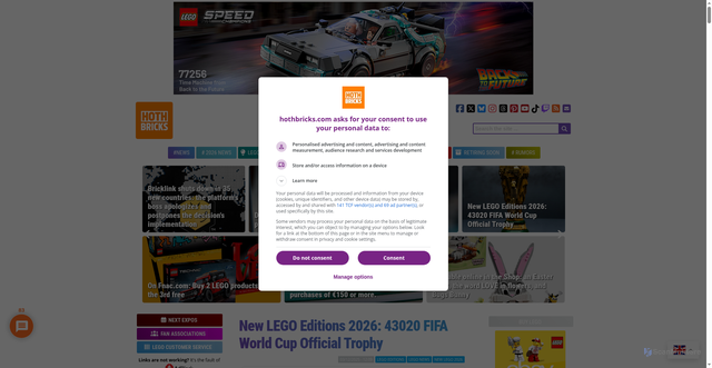 Security scan screenshot of https://www.hothbricks.com/nouveaute-lego-editions-2026-43020-fifa-world-cup-official-trophy/