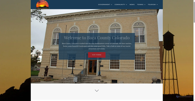 Security scan screenshot of https://www.bacacountyco.gov/