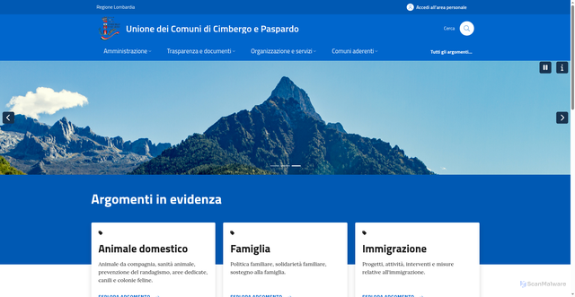 Security scan screenshot of https://www.unionecimbergopaspardo.bs.it/