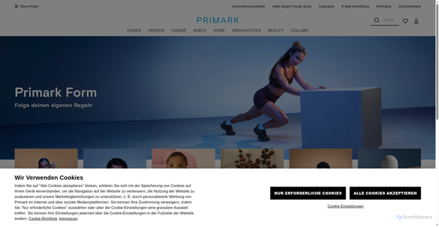 Security scan screenshot of https://www.primark.com