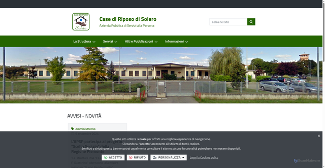 Security scan screenshot of https://www.casadiripososolero.it/it-it/home