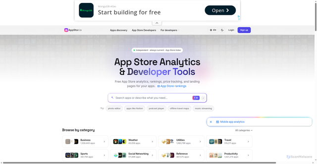 Security scan screenshot of https://cdn.appstor.io