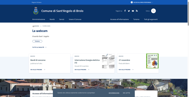 Security scan screenshot of https://www.comune.santangelodibrolo.me.it/