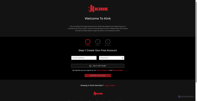 Security scan screenshot of https://www.kink.com