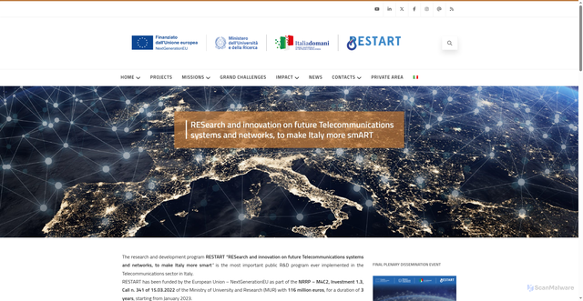 Security scan screenshot of https://fondazione-restart.it/