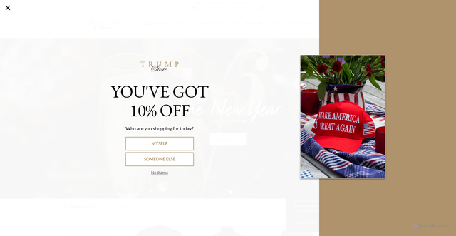 Security scan screenshot of https://www.trumpstore.com/