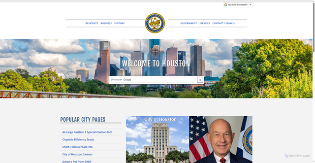 Security scan screenshot of https://houstontx.gov/