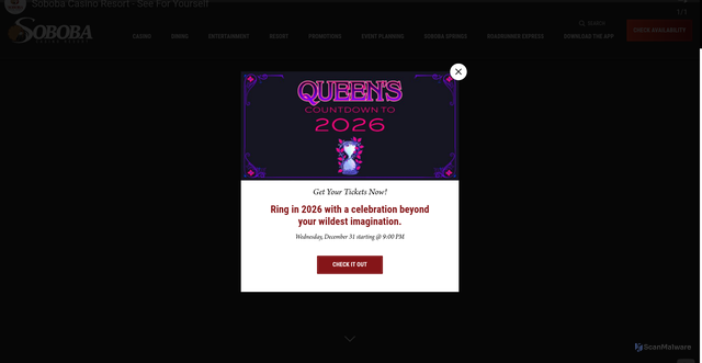 Security scan screenshot of https://soboba.com/