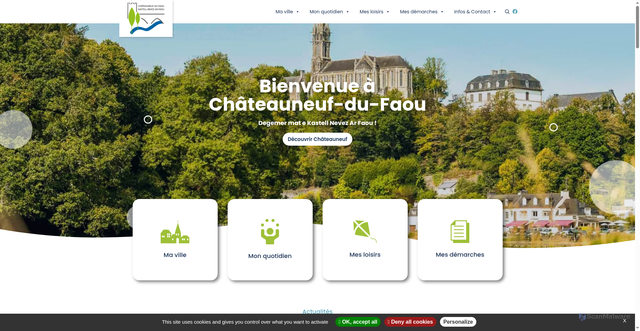 Security scan screenshot of https://chateauneuf-du-faou.fr