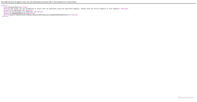 Security scan screenshot of https://s3-ap-northeast-1-w.amazonaws.com