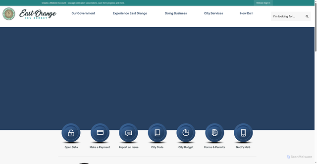 Security scan screenshot of https://eastorange-nj.gov/