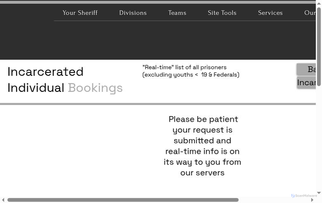 Security scan screenshot of https://www.sheriff.us/prisoners