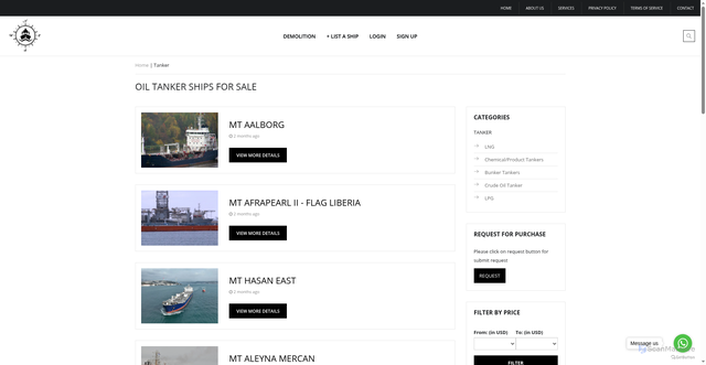 Security scan screenshot of https://www.petronav.net/tanker-for-sale