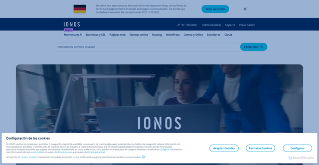 Security scan screenshot of https://ionos.es