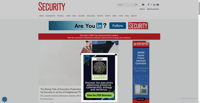Security scan screenshot of https://www.securitymagazine.com