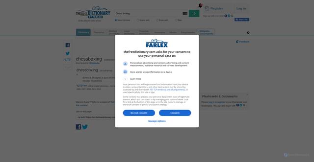 Security scan screenshot of https://en.thefreedictionary.com/Chess+boxing