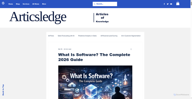 Security scan screenshot of https://www.articsledge.com/post/software
