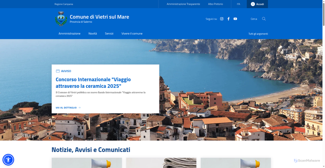 Security scan screenshot of https://www.comune.vietri-sul-mare.sa.it/