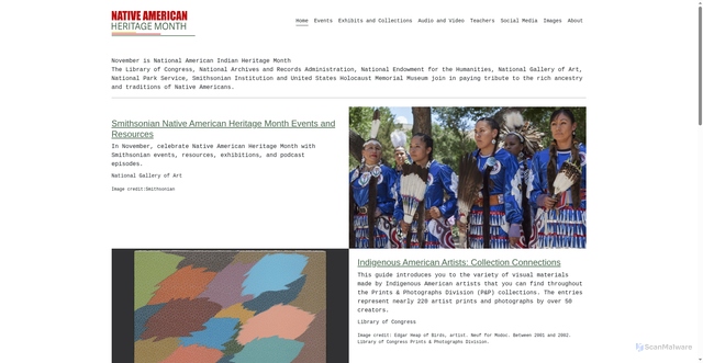 Security scan screenshot of https://nativeamericanheritagemonth.gov/