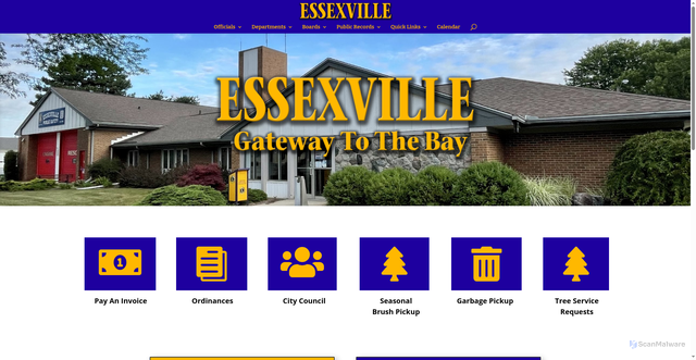 Security scan screenshot of https://essexville.org/