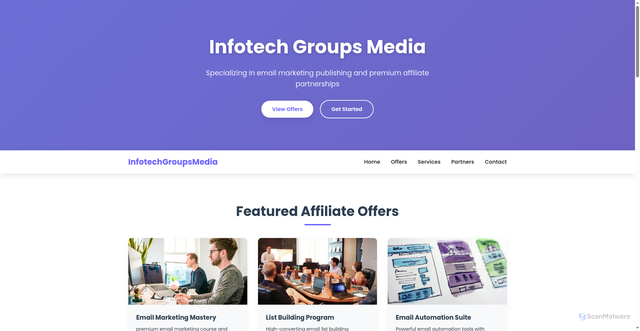 Security scan screenshot of http://infotechgroups.pages.dev/