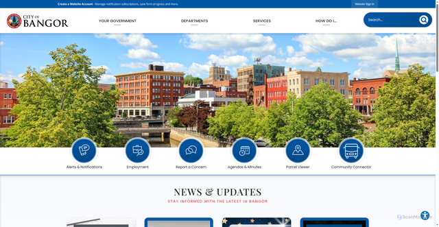 Security scan screenshot of https://bangormaine.gov/