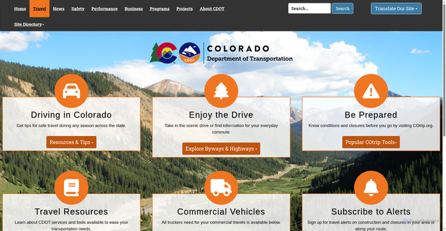 Security scan screenshot of https://www.codot.gov/travel