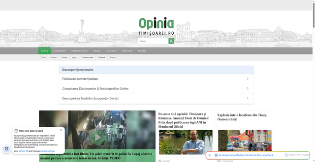 Security scan screenshot of https://opiniatimisoarei.ro