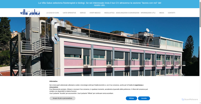 Security scan screenshot of https://www.casadicuravillasalus.it/