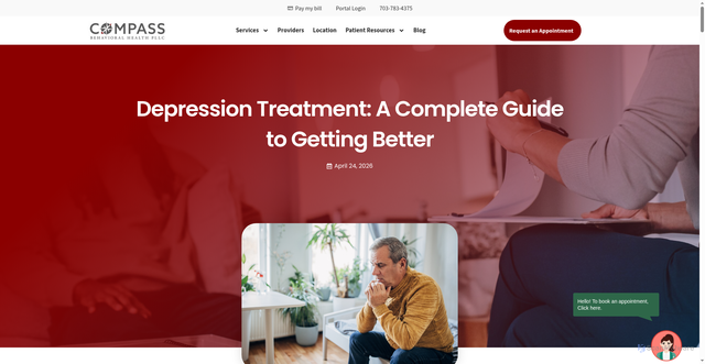 Security scan screenshot of https://www.compassbehavioralhealthva.com/depression-treatment-a-complete-guide/