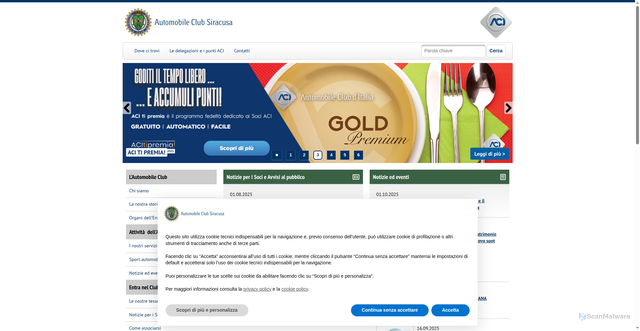 Security scan screenshot of https://siracusa.aci.it/