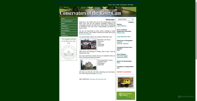 Security scan screenshot of http://www.camconservators.co.uk