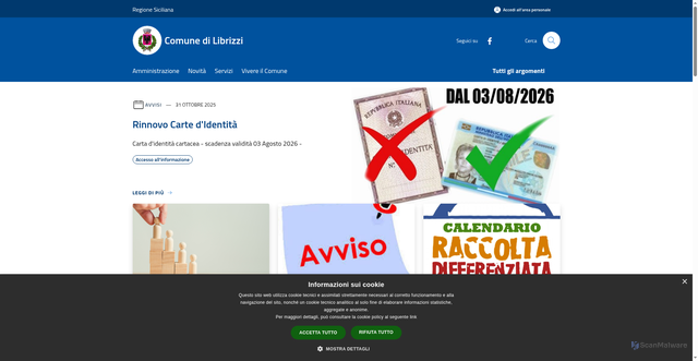 Security scan screenshot of https://www.comune.librizzi.me.it/it